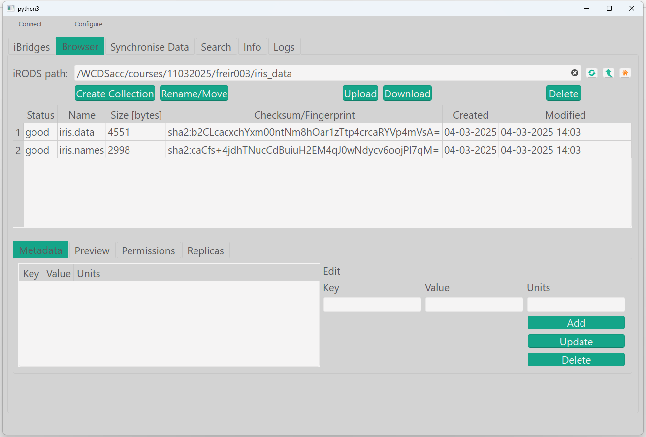 View files in collection